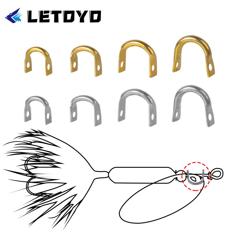 Ice Fishing Tip Up - LETOYO 100 adet katlanmış Clevises u-şekilli