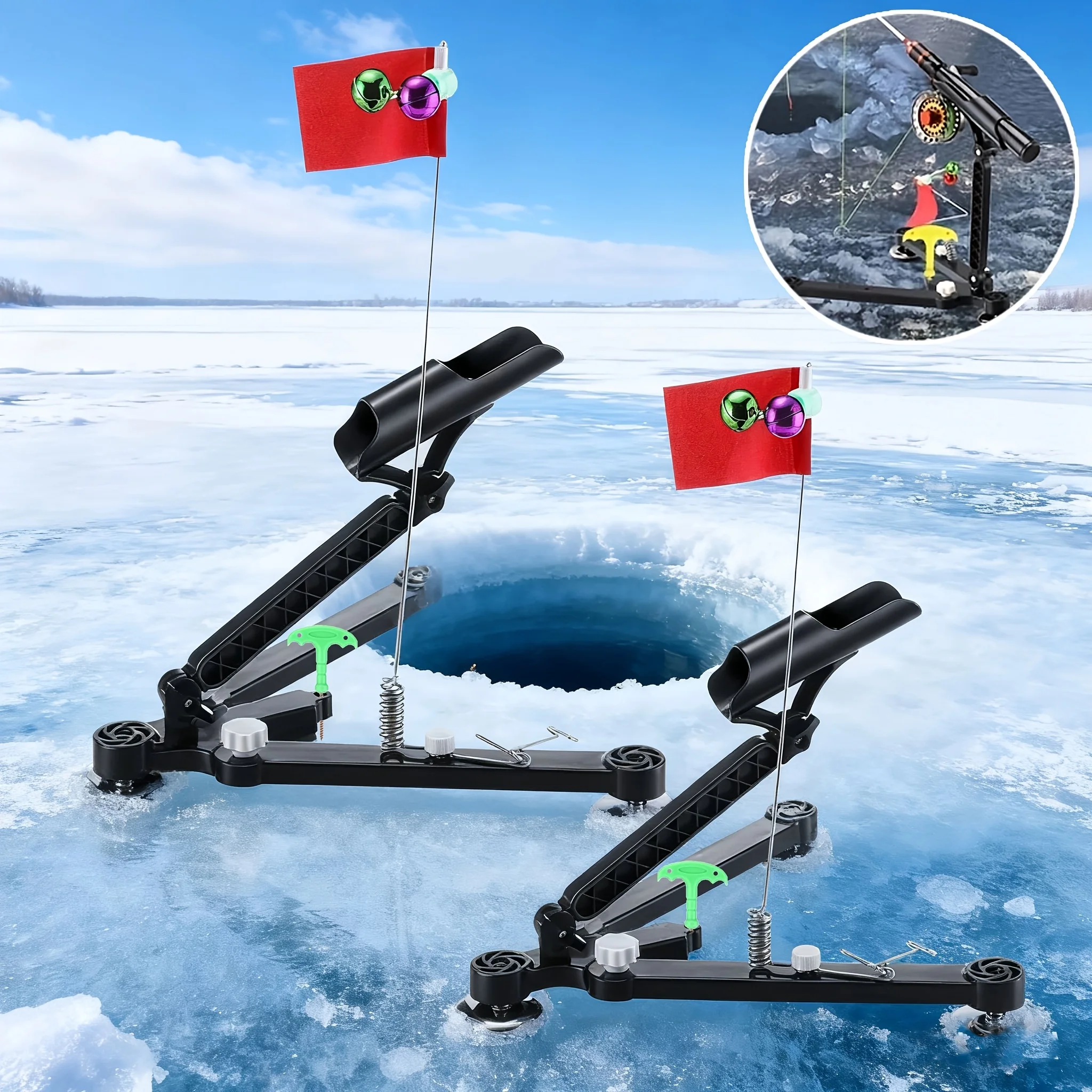 Ice Fishing Tip Up - 1 adet Buzda Balık Tutma Kamışı
