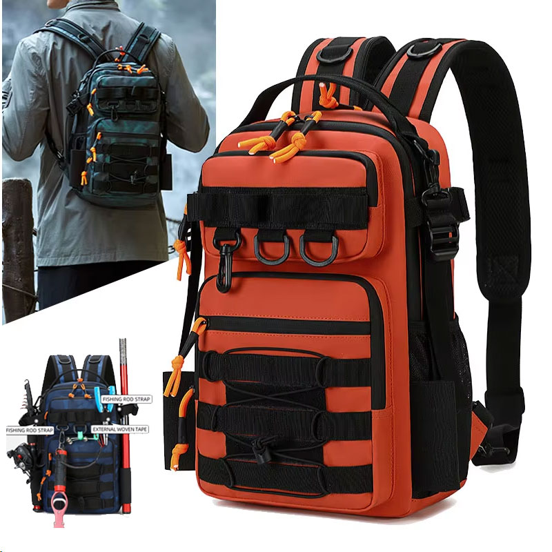Fishing Equipment Bag - Balıkçılık Taktik Kamp Sırt Çantası Açık